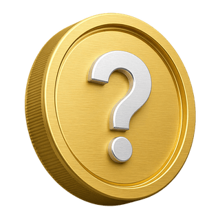 Elemento decorativo della pagina FAQ: moneta d'oro in 3D raffigurante un punto interrogativo